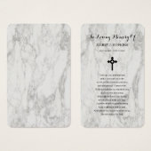 Cartes de prières commémoratives en marbre Sympath (Devant & derrière)