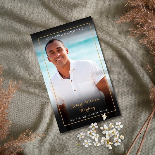 Cartes de prières commémoratives pour les funérail