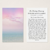 Cartes de prières commémoratives pour les funérail (Devant & derrière)