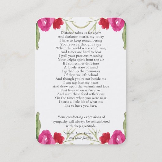 Cartes de prières | Floraux d'aquarelle Maxi (Dos)