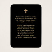 Cartes de prières funéraires du mémorial Floral Ja (Dos)