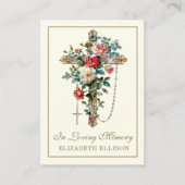 Cartes de prières funéraires florales du Rosaire c (Devant)