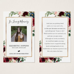 Cartes de prières photo à l'huile d'or de Bourgogn