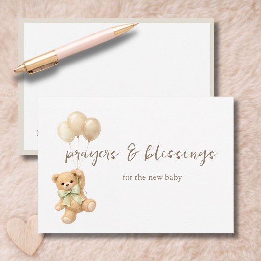 Cartes de prières pour bébé avec ballons en forme 