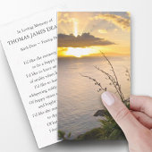Cartes de prières pour funérailles Pacifique lever