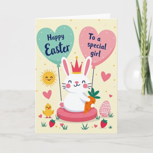 Cartes de printemps joyeuses avec ballons en forme (Devant)