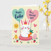 Cartes de printemps joyeuses avec ballons en forme (Fleur jaune)