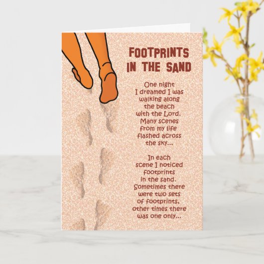 Cartes de prison - empreintes de pas en sable (Fleur jaune)