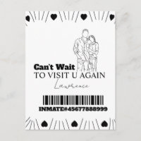 Cartes de prison Visite à distance Couples Cœurs