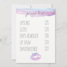 Cartes de prix Lilac Watercolor