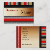 Cartes de profil Bande rouge Métal Look Or 3 (Devant / Derrière)