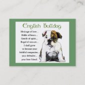 Cartes de profil Bulldog Anglais Personnalisées (Dos)