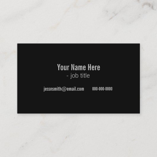 Cartes de profil cool modernes en noir et blanc (Devant)