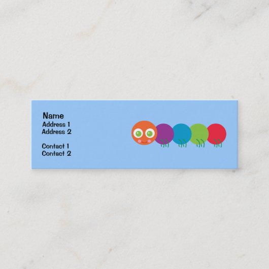 Cartes de profil Cute Rainbow Caterpillar (Devant)