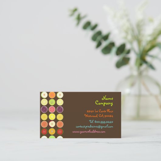 Cartes de profil de conception de fruits rétro (Debout devant)