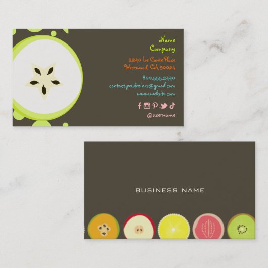 Cartes de profil de conception de Starfruit (Devant / Derrière)