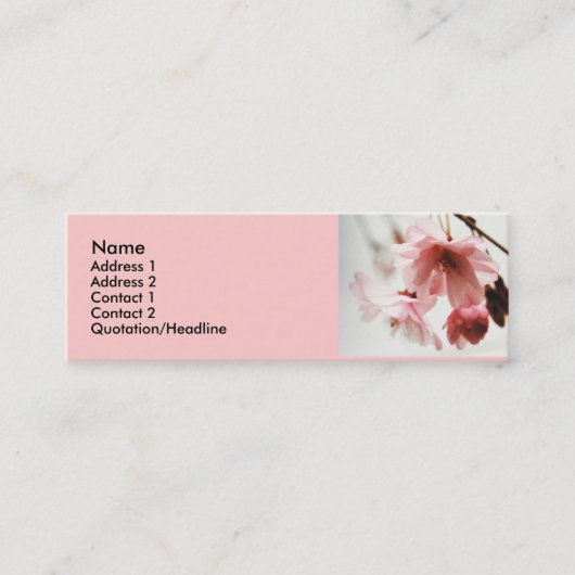 Cartes de profil de fleurs de cerisier d'ANNONCE (Devant)