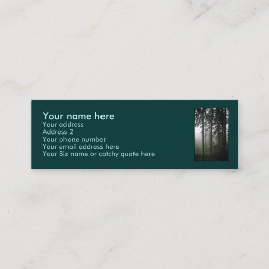 Cartes de profil de la nature "FOREST MIST" (Devant)