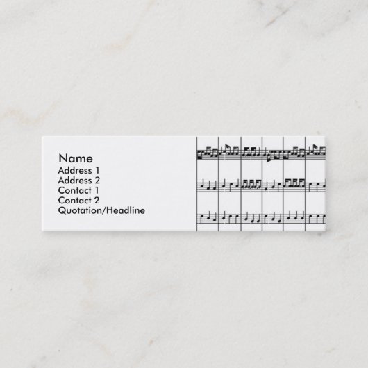 Cartes de profil de musique (Devant)