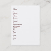 Cartes De Profil D'Entreprise De Style Vintage Che (Dos)