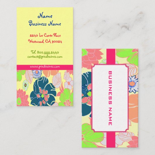 Cartes de profil du pavot à glace à fleurs rétro (Devant / Derrière)