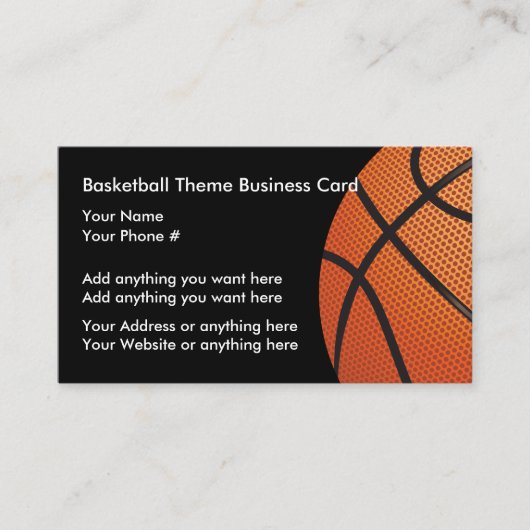 Cartes de profil du thème de basket-ball (Devant)