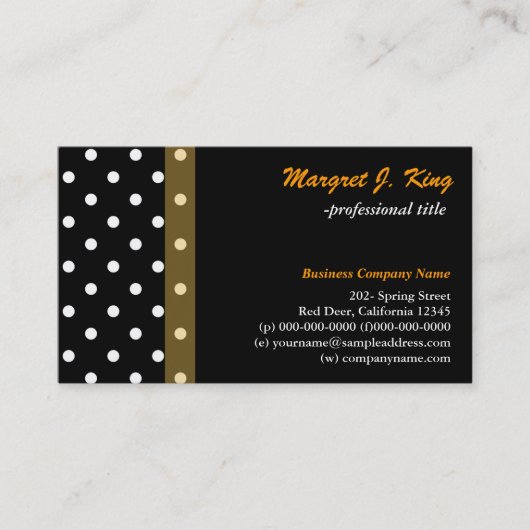 Cartes de profil pois cool en noir et blanc (Devant)