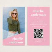 Cartes de profil rose influenceur personnalisées (Devant & derrière)