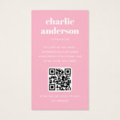 Cartes de profil rose influenceur personnalisées (Dos)