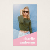 Cartes de profil rose influenceur personnalisées (Devant)