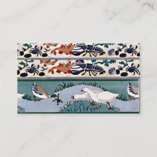 Cartes de profil vintage d'oiseaux