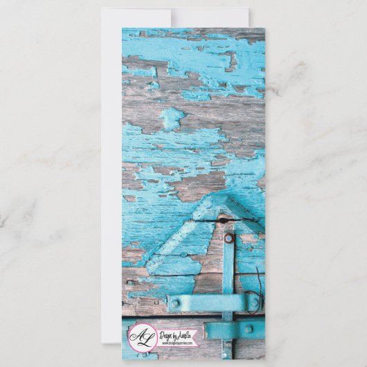 Cartes de programme 4x9,25 bleu Bois Porte de gran (Dos)