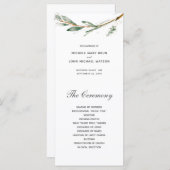 Cartes de programme de mariage à branches simples (Devant / Derrière)