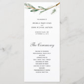 Cartes de programme de mariage à branches simples (Devant)