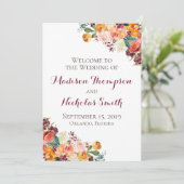 Cartes de Programme de Mariage Fleurs d'Automne, B (Debout devant)