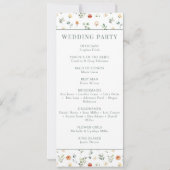 Cartes de programme de mariage rustique à fleurs d (Dos)