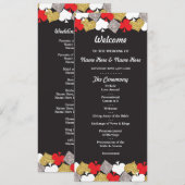 Cartes de programme de mariage scintillantes de ca (Devant / Derrière)