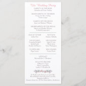 Cartes de programme florale Secret Garden Watercol (Dos)