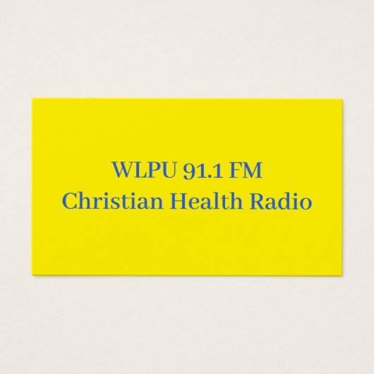 Cartes de promo WLPU 91.1 FM (Devant)