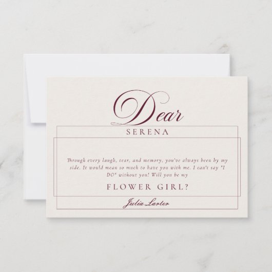 Cartes de Proposition Classiques Fleur de Fille de (Devant)
