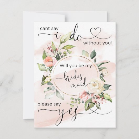 Cartes de proposition de Bridesmaid (Devant)