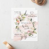 Cartes de proposition de Bridesmaid (Devant/Arrière en situation)