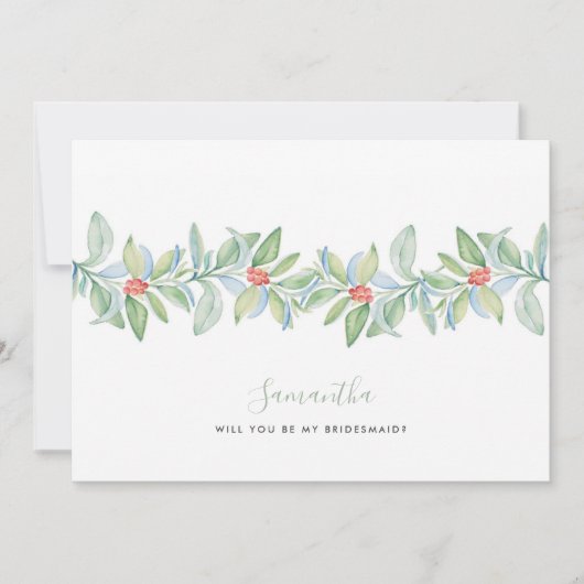 Cartes de proposition de la Bridesmaid Watercolor  (Devant)