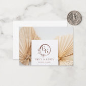 Cartes de proposition de la partie nuptiale (Devant/Arrière en situation)