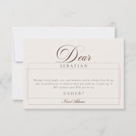 Cartes de proposition de mariage Classiques Ivory (Devant)