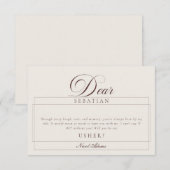 Cartes de proposition de mariage Classiques Ivory (Devant / Derrière)