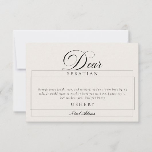 Cartes de Proposition de Mariage Classiques Usher (Devant)