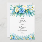 Cartes de Proposition de Mariage Fleuries Bleu Jau (Devant)