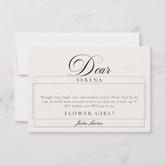 Cartes de Proposition Fille Fleur Classiques Ivoir (Devant)
