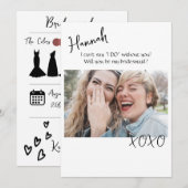 Cartes de propositions de Bridesmaid (Devant / Derrière)